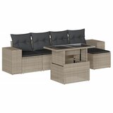  6-dijelni set vrtnih sofa od poliratana s jastucima svjetlosivi | shoptok.hr