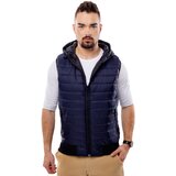 Glano Men's Quilted Vest with Hood - navy Cijene