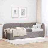 vidaXL kutni okvir kreveta s madracem sivo-smeđa 80 x 200 cm tkanina | shoptok.hr