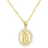 IZMAEL Ogrlica Medaljon Djevica Marija - Zlatna | shoptok.hr