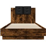  Okvir za krevet s uzglavljem boja hrasta 90x200 cm drveni | shoptok.hr