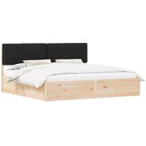  Krevetni okvir s tapiciranim uzglavljem Crna 200 x 200 cm | shoptok.hr