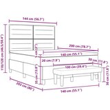  Krevet s podnicom s madracem i klupi taupe 140x200 cm tkanina | shoptok.hr