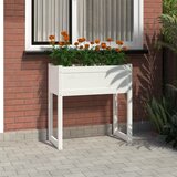vidaXL Visoka greda bela 78x40x81 cm trdna borovina Cene