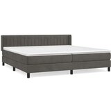  Box spring postelja z vzmetnico temno siva 200x200 cm žamet, (20726535) | Shoptok.si