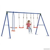  Set vanjskih ljuljački Šareni Čelik i PE - Crvena 3x ljuljačka + klizaljka | shoptok.hr