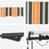 vidaXL Automatska sklopiva tenda s LED svjetlom, zelena i žuta, 450x300 cm, Tenda zamjenska tkanina za okvir 4,5x3 m, zelena i žuta | shoptok.hr