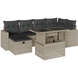 Maison Chic Seti vrtnega pohištva - Vrtna garnitura - Vrtni pohištvo set 7-delna z blazinami siv poli ratan, (21801560) | Shoptok.si