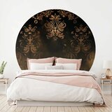  Okrugla fototapeta - Dark baroque patterns with gold accents 280x280 | shoptok.hr