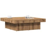 vidaXL Klubska mizica artisan hrast 90x90x28 cm inženirski les Cene