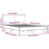  Okvir za krevet boja hrasta 120x190cm konstruirano drvo i metal | shoptok.hr