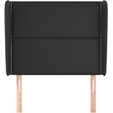  Uzglavlje s ušima crno 93x23x118/128 cm od umjetne kože | shoptok.hr