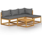  3057602 5 Piece Garden Lounge Set with Cushion Solid Acacia Wood (311854+311856) | shoptok.hr