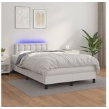  Krevet box spring s madracem LED bijeli 120x200 cm umjetna koža | shoptok.hr