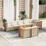 Maison Chic Seti vrtnega pohištva - Vrtna garnitura 9-delna z blazinami bež poli ratan, (21803925) | Shoptok.si