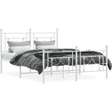 Metalni okvir kreveta uzglavlje i podnožje bijeli 135 x 190 cm | shoptok.hr