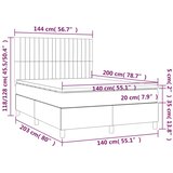  s oprugama i madracem crni 140x200 cm baršunasti | shoptok.hr