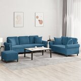  3-dijelni set sofa s jastucima plavi baršunasti | shoptok.hr