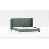 Ropez Zeleni tapecirani bračni krevet s podnicom 200x200 cm Basti –