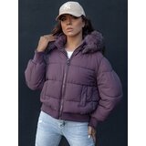 DStreet Women's winter quilted jacket with fur COLDPACK purple Cene
