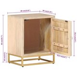  Noćni ormarić 40 x 30 x 50 cm od masivnog drva manga i željeza | shoptok.hr