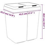 vidaXL Dvostruka kanta antracit 2 x 25 L | shoptok.hr