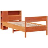 vidaXL Knjižna postelja brez vzmetnice vošč. rjava 90x190 cm borovina | Shoptok.si