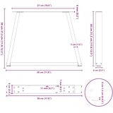  Noge za klub stolić V-oblika 2 kom Bijele 30 x (30-31,3) cm Čelik | shoptok.hr