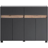 MID.YOU Komoda Cosmo, Antracit, Barva Hrasta | Shoptok.si