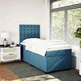 Box spring krevet s madracem plavi 90x200 cm baršunasti | shoptok.hr