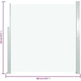vidaXL Uvlačiva bočna tenda za terasu 140 x 300 cm krem | shoptok.hr