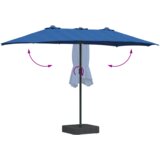  Vrtni dežnik Azur modra 385 x 209 x 244 cm Poliester in jeklo, (5000160777) | Shoptok.si
