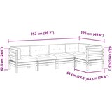  5-dijelni set vrtnih sofa s jastucima masivno drvo duglazije | shoptok.hr