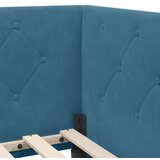 vidaXL Kotna postelja z vzmetnico z vzglavjem Modra 100 x 200 cm Žamet | Shoptok.si