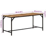  Blagovaonski stol 160 x 80 x 75 cm masivnog grubog drva manga | shoptok.hr