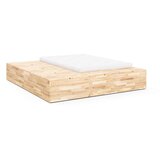Karup Design Bračni krevet od masivnog bora s prostorom za odlaganje s podnicom 140x200 cm u prirodnoj boji Basement Bed – Cijene