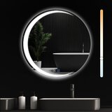 Nettlife ogledalo za kopalnico z osvetlitvijo, okroglo LED ogledalo IP44, okroglo ogledalo 70 cm z dotikom, (22149680) Cene