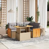  5-dijelni vrtni set sofa s jastucima bež od poliratana | shoptok.hr