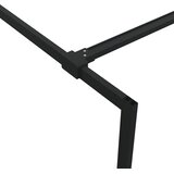 Pregrada za tuš crna 100 x 195 cm s napola mutnim staklom ESG | shoptok.hr
