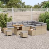  Set vrtnih sofa od 12 dijelova s jastucima bež poli ratan akacija | shoptok.hr