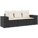  The Living Store Vrtna sedežna garnitura 3-delna z blazinami črn poli ratan - Vrtna Sedežna Garniture, (21447775) | Shoptok.si