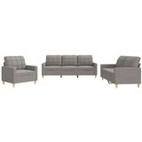  3-dijelni set sofa s jastucima smeđesivi od tkanine | shoptok.hr