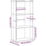 vidaXL Regal za knjige s 3 razine boja betona 60x30x120 cm drveni | shoptok.hr