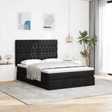  Otomanski krevet s madracem i LED crni 140x190 cm tkanine Slike
