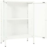 vidaXL komoda bijela 75 x 35 x 105 cm od čelika i stakla | shoptok.hr