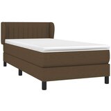  Krevet s oprugama i madracem tamnosmeđi 100 x 200 cm od tkanine | shoptok.hr