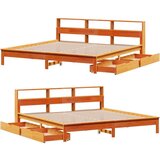  Krevet s regalom za knjige bez madraca 200x200 cm od borovine | shoptok.hr