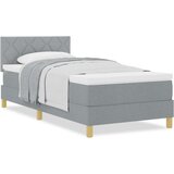 vidaXL Postelja z vzmetnico svetlo siva 90x200 cm | Shoptok.si