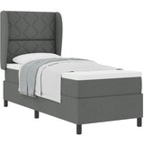 vidaXL Box Spring Krevet s Madracem u Tamno Sivoj, 80x200 cm, Tkanina Cijene