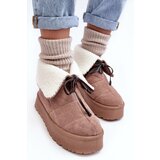 Boto Women's Platform Snow Boots Beige Olimuka | Shoptok.si